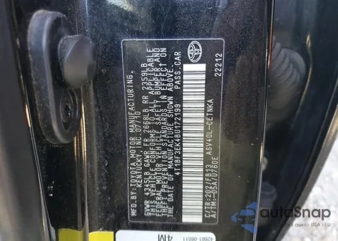 2011 Toyota Camry Base z USA, uszkodzony, nr VIN 4T1BF3EK4BU172199